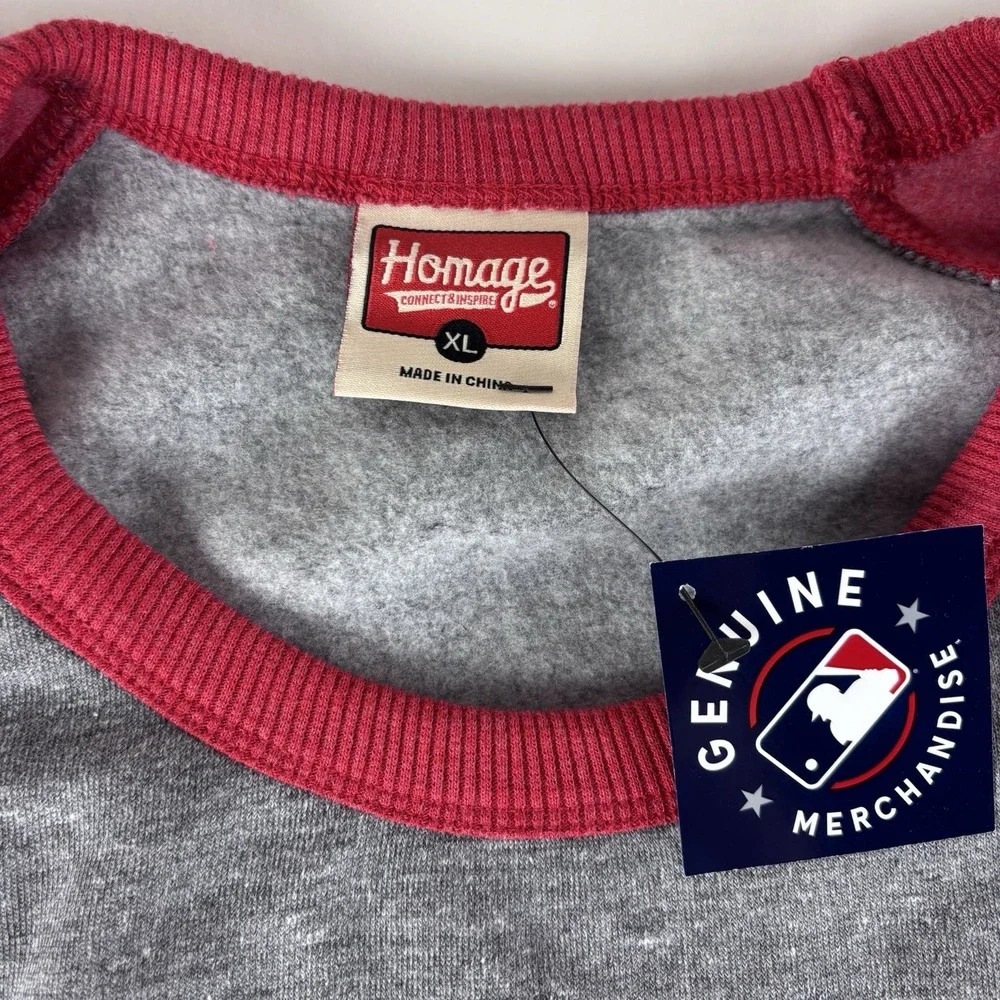 New Homage Cincinnati Reds Crewneck Pullover XL Red/Gray NWT Soft